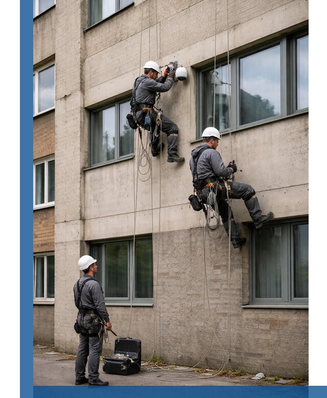 Монтаж фасадных камер видеонаблюдения в Кондопоге под ключ