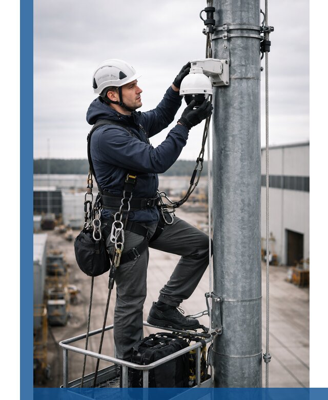 Профессиональная установка видеокамер на мачте в Кондопоге