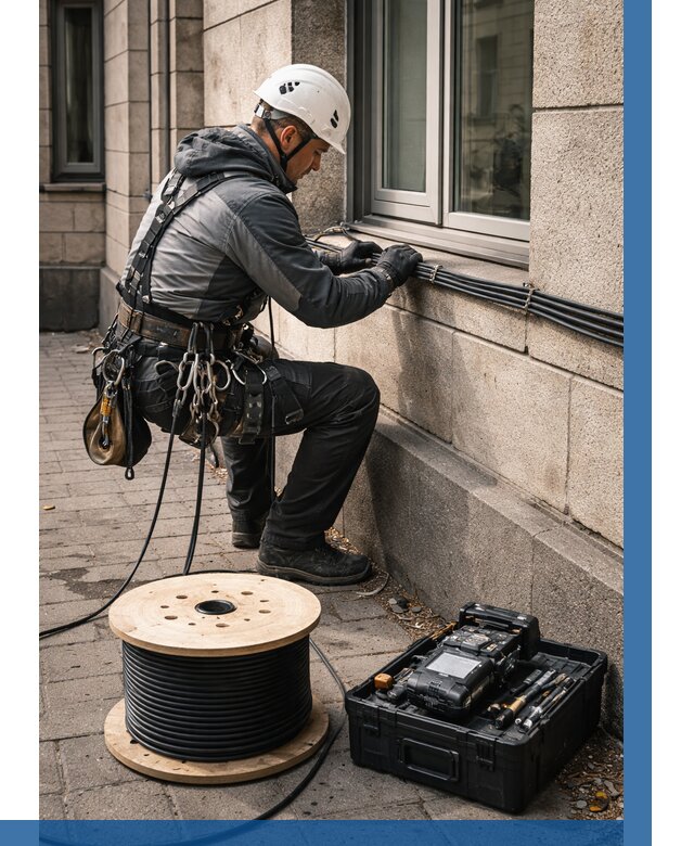 Прокладка оптоволоконного кабеля в Кондопоге от 812 р. | ВЫСОТНИК-Кнп