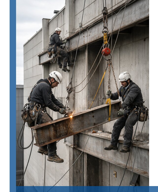 Демонтаж металлоконструкций на высоте в Кондопоге под ключ