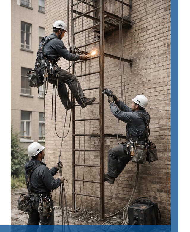 Ремонт пожарной лестницы в Кондопоге от 7614 р. | ВЫСОТНИК-Кнп