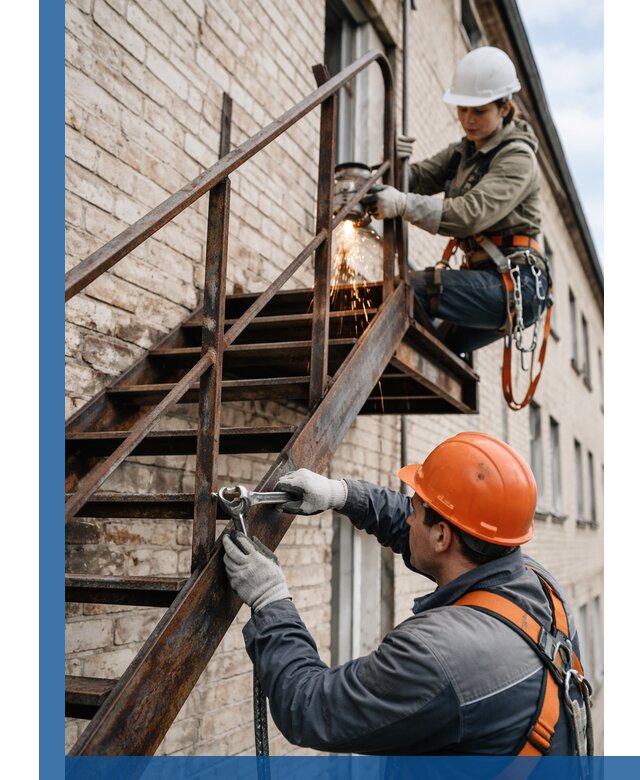 Ремонт и восстановление пожарных лестниц с выездом в Кондопоге