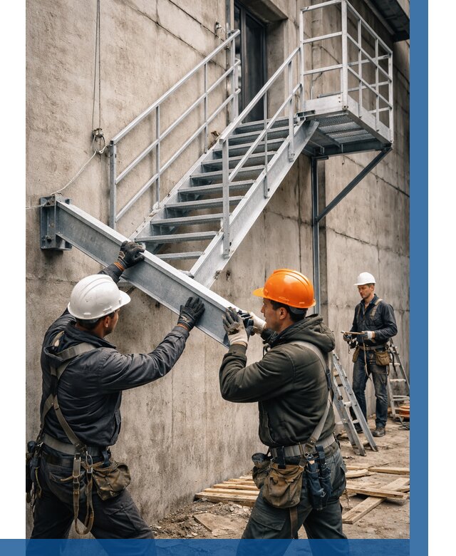 Монтаж металлических лестниц в Кондопоге от 15228 р. | ВЫСОТНИК-Кнп