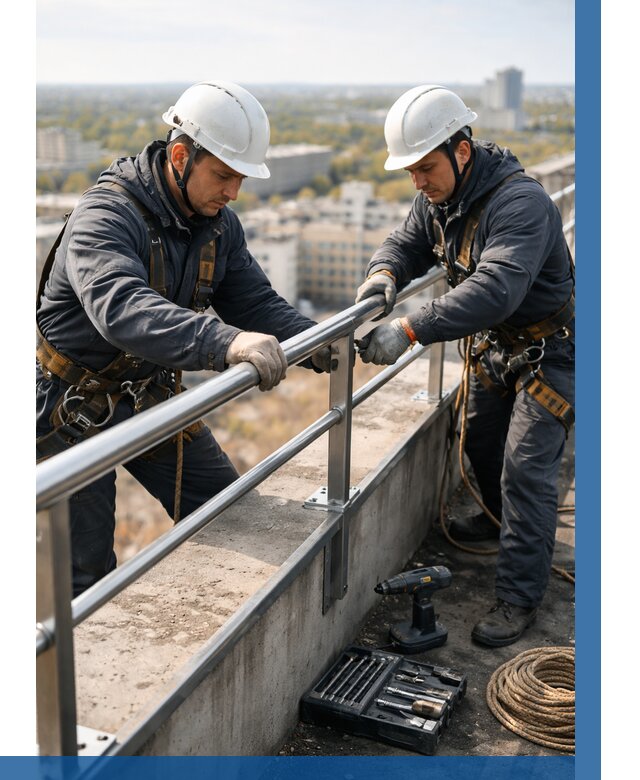 Монтаж перил на высоте в Кондопоге от 2538 р. | ВЫСОТНИК-Кнп