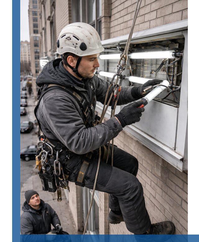 Профессиональная замена ламп в наружной вывеске в Кондопоге