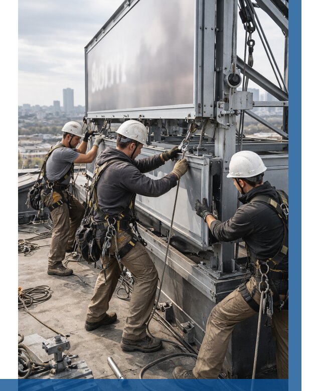 Монтаж крышной рекламной конструкции в Кондопоге от 60912 р.|ВЫСОТНИК-Кнп