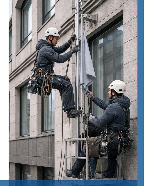 Установка флагов на фасаде в Кондопоге от 4568 р. | ВЫСОТНИК-Кнп