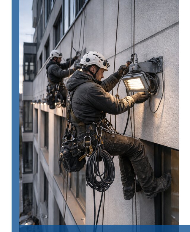 Монтаж фасадного освещения в Кондопоге установка и подключение