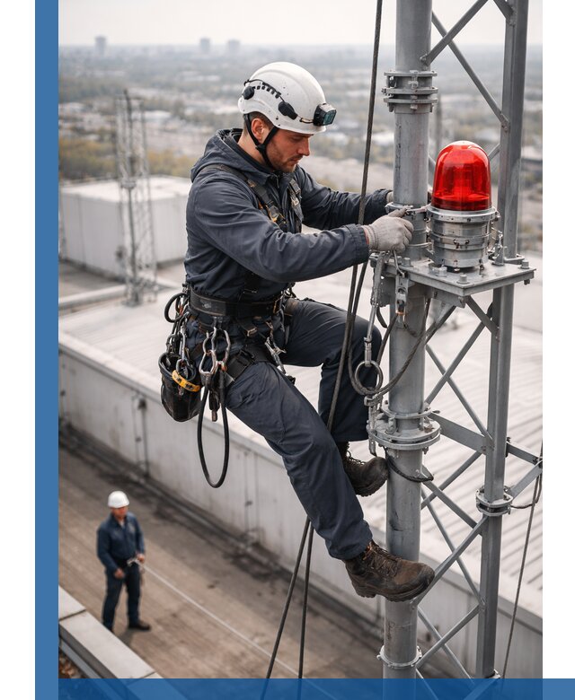 Монтаж заградительных огней и обслуживание объектов в Кондопоге