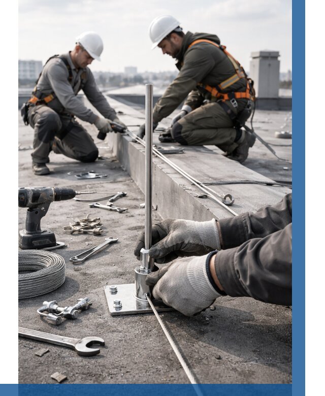 Монтаж молниезащиты на кровле в Кондопоге цена от 25380 р. | ВЫСОТНИК-Кнп