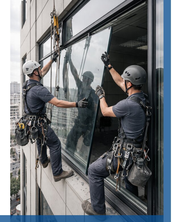 Замена стеклопакетов на высоте в Кондопоге от 5584 р. | ВЫСОТНИК-Кнп