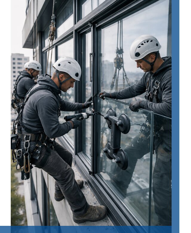 Витражное остекление зданий в Кондопоге от 3553 р. | ВЫСОТНИК-Кнп