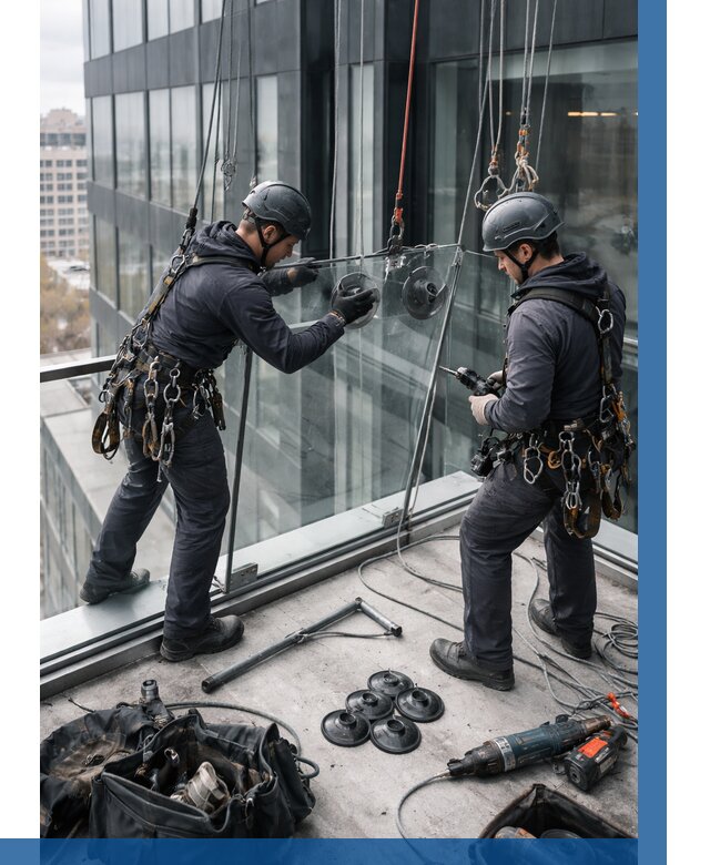 Монтаж стеклянных ограждений в Кондопоге от 2538 р. | ВЫСОТНИК-Кнп