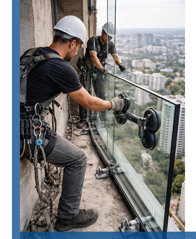 Монтаж стеклянных ограждений под ключ с гарантией в Кондопоге