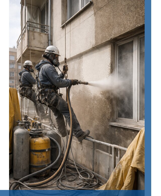 Пескоструйная очистка фасада в Кондопоге от 660 р. | ВЫСОТНИК-Кнп