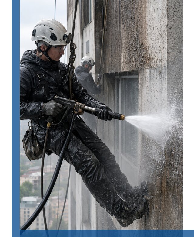 Гидроструйная очистка фасадов и конструкций в Кондопоге