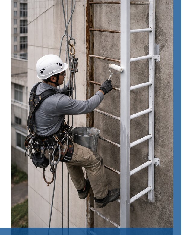 Покраска пожарных лестниц в Кондопоге от 4568 р. | ВЫСОТНИК-Кнп