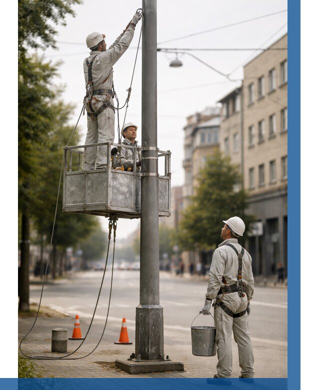 Покраска опор освещения в Кондопоге от 5076 р. | ВЫСОТНИК-Кнп