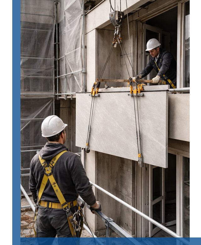 Подъем керамогранита на этаж в Кондопоге грузчиками и техникой