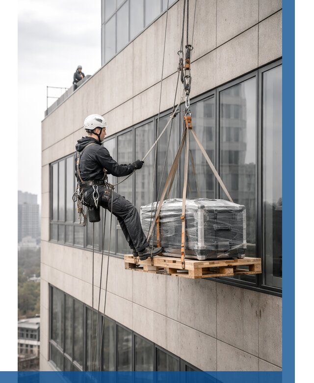 Спуск груза по фасаду в Кондопоге от 3553 р. | ВЫСОТНИК-Кнп