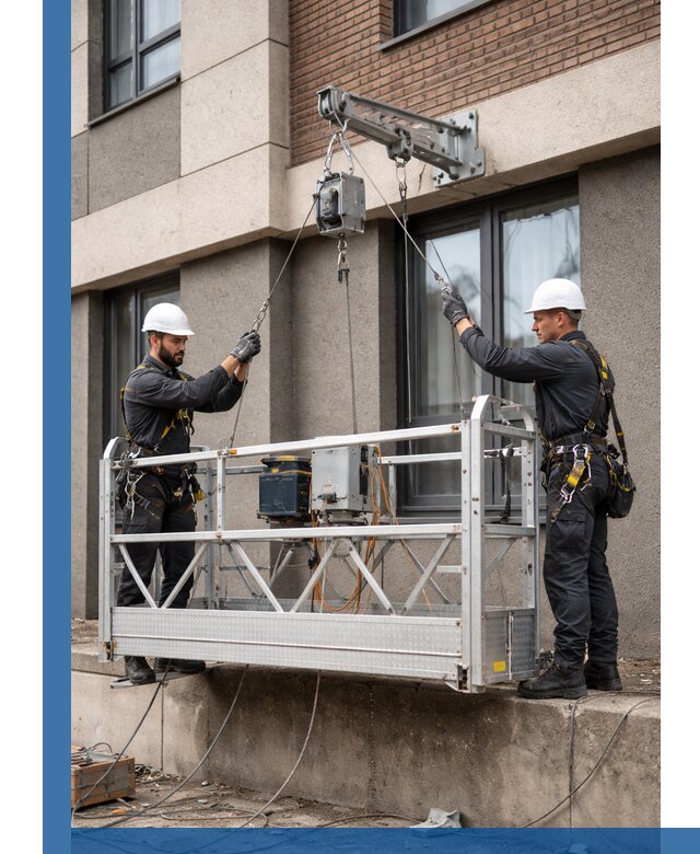 Монтаж и подъем фасадной люльки в Кондопоге с гарантией безопасности