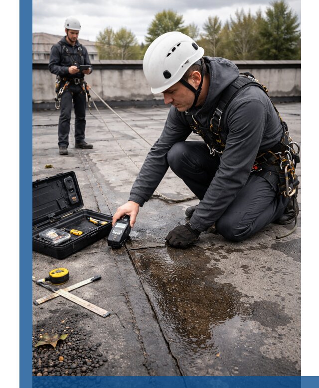 Обследование кровли на протечки и выявление дефектов в Кондопоге