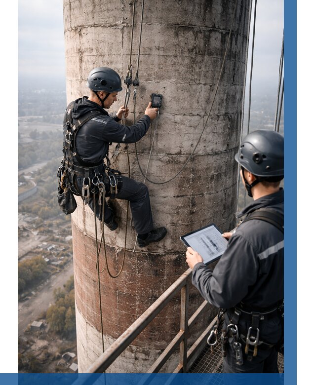 Обследование дымовой трубы в Кондопоге от 8122 р. | ВЫСОТНИК-Кнп