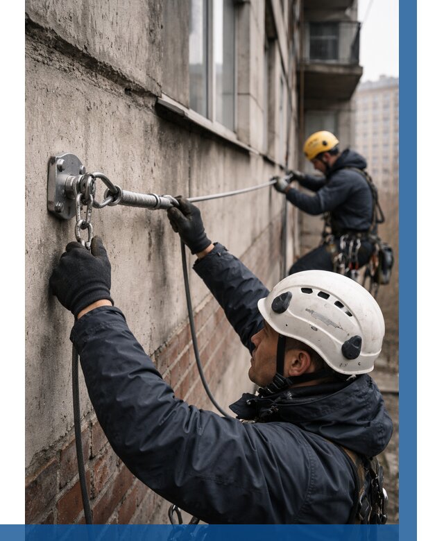 Монтаж анкерных линий в Кондопоге от 3046 р. | ВЫСОТНИК-Кнп